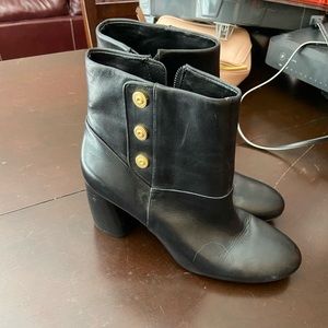 Nine West Blk leather ankle boots sz 8